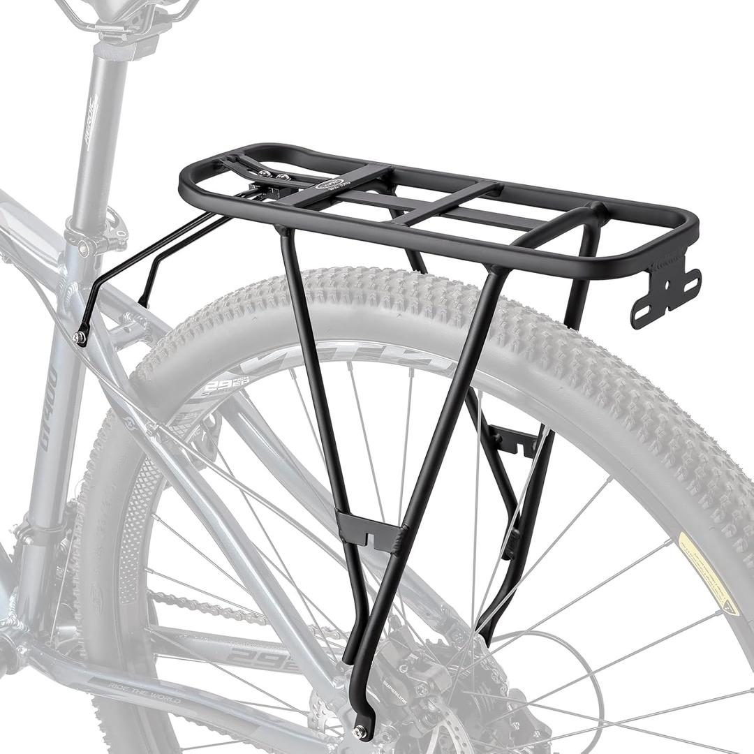 CXWXC Rear Bike Rack - Bike Cargo Rack for Disc Brake/Non-Disc Brake Mount - 66lbs Bicycle Pannier Touring Carrier Rack for 26"-27.5 or 29" Frames