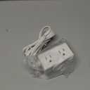 5Ft Flat Plug Small Power Strip,3-Side White Extension Cord with 6 Wide Outlets Extender,No Surge Protector,Cruise Ship Essentials,Multi Plug for College Dorm Home Office Travel,Wall Mount,ETL Listed