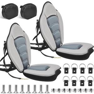 Lewtemi Thicken Kayak Seat with Back Support Canoe Paddle Board Seat with Detachable Storage Bag Adjustable Sit on Top Paddleboard Cushion for Kayaking Canoeing Rafting