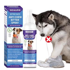 WEALLIN Upgrade No Chew Spray for Dogs - 6.76 Fl Oz Bitter Apple Spray for Dogs, Stops Chewing and Licking, Dog Deterrent Spray Protects Furniture, Prevents Wound Licking, Non-Toxic, Alcohol-Free