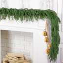 Hananona 2 Pcs 6 Ft Artificial Norfolk Pine Garlands, Real Touch Winter Pine Garland, Green Artificial Greenery Garland for Table, Mantle, Wall, Indoor, Outdoor Christmas Decorations (2, 6 FT)