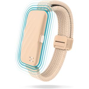 Homedics WakeBand Silent Vibrating Alarm Wristband, Ultra-Light Comfortable Design, 9 Vibration Patterns & 9 Intensities, Up to 6-Day Battery, iOS/Android App, Cream