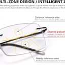 MIRYEA Progressive Photochromic Multifocus Reading Sunglasses Rimless Anti Blue Light Glasses Transition Sun Readers Eyewear