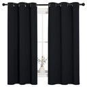 NICETOWN Pitch Black Solid Thermal Insulated Grommet Blackout Curtains/Drapes for Bedroom Window (2 Panels, 42 inches Wide by 63 inches Long, Black)