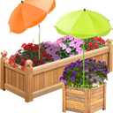 2 Pack Upgraded Plant Umbrellas for Outdoor Plants, 26" Larger Garden Plant Umbrella Shade with Adjustable Angle, 43.4" Higher Sun Shade for Plants, Potted Plant, Garden Beds (Green, Orange)