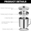 Bacon Grease Container,Kitchen Oil Container Can with Strainer and Anti-slip coaster tray for Store Meat Frying Oil and Cooking Grease Storage