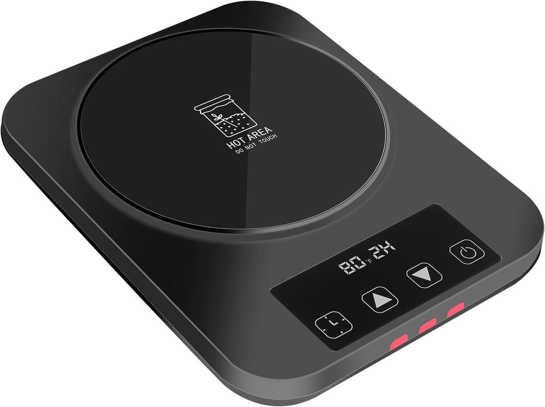 Sourdough Starter Warmer Precise 1F Thermostat Control (70100F), Auto On/Off, 12-Hour Timer, Fits Jars Up to 40oz, Ideal for Home Baking and Fermentation(Black)