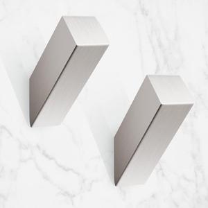 NINETREX Towel Hooks Brushed Nickel Stainless Steel 2 Pack Heavy Duty Modern Wall Hooks Silver Robe Hook for Bathroom Livingroom Hotel Style Wall Mounted