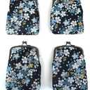 Japanese Kimono Gold Brocade Coin Purse Change Purse Wallets Pouch (Sakura NAVY)