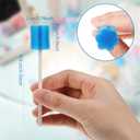 Outus 300 Pcs Toothettes Oral Swabs Disposable Mouth Swabs Sponge Bulk Dental Swabsticks Unflavored for Elderly Adults Mouth Cleaning Oral Cavity Care Health, Pink and Blue (Not Individual Packing)