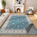 Waterproof Rug Pad 9x12 Ft, 1/8" Thick Under Area Carpet Padding, Non Slip Felt Rug Pads for Hardwood Floors, Protective Underlay Keeps Rugs in Place Without Wrinkles