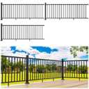 Egadis 36 in. H x 24 ft. W Porch and Deck Railing Kit, Aluminum Railing Kit, Black Textured AAMA 2604 Powder-Coat Finish Rail System for Outdoor Decks, Porches & Balconies (3 Post, 3 Panel)