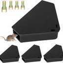 Mouse Station with Keys Black 4 Pack, Key Required Mouse Stations, Mice Stations, Keeps Children and Pets Safe Indoor & Outdoor