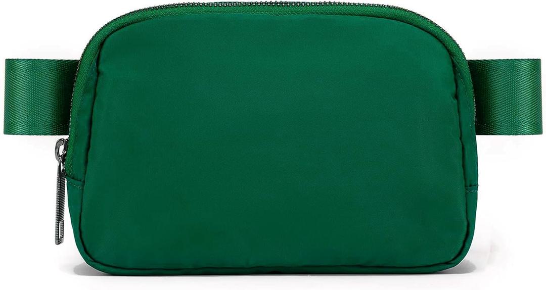 Cross Body Fanny Packs for Women Men Fashion Waist Bag Pouch Nylon Small Travel Crossbody Bags Mini Purse Everywhere Belt Bag Bum Bag for Workout Running Hiking Everglade Green