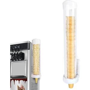 Ice Cream Cone Dispenser Holder Wall Mount Waffle Cone Dispenser Holder Cake Cone Dispenser 21L x 3 Dia Cone Holder Sleeve for Ice Cream Machine
