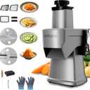 4 in 1 Electric Vegetable Chopper Automatic Multifunctional Food Cutter Slicer for Slicing Shredding Dicing Slitting with Quiet Motor (200W/110V), Multi Blades for Commercial and Home Use