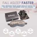 Blissy Silk Sleep Mask - Eye Sleeping Mask for Women & Men for Total Blackout - 100% Pure Mulberry Silk, 22 Momme 6a Fibers - Blindfold Sleep Mask Side Sleeper Eye Cover (Grey)