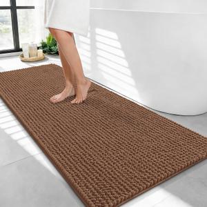 OLANLY Thick Chenille Bathroom Runner Rugs 44x24, Absorbent Bath Mat, Mocha
Soft Bath Rugs, Rubber Backing, Machine Wash Dry, Bath Mats for Bathroom, Tub and Shower, Home Decor Accessories