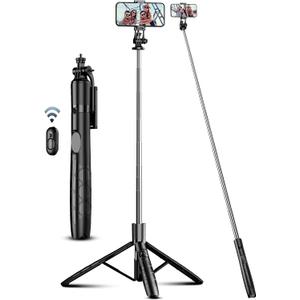 New Long Bluetooth Extendable Selfie Stick for Mobile Phone & Camera's with Wireless Remote & Tripod Stand Portable Lightweight Long Multi-Function for YouTube, Photos & Cooking