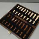 Magnetic Travel Chess Set 12-inch Wooden Magnetic Chess Board 2 Extra Queen Folding Chessboard for Storage Toys & Games for Adults Vintage Chess Game  Family Board Games Educational Toy Sets