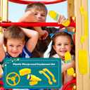 5 Pack Kids Playground Accessories Set Swingset Steering Wheel Plastic Telescope Safety Handles Telephone Toy for Outdoor Playhouse Playset (Color Set 4)