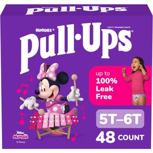 Pull-Ups Girls' Potty Training Pants, Size 5T-6T Training Underwear (50+ lbs), 48 Count