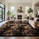 yongyangjuxin Fluffy Rug Shag Area Rug, Mottling Brown 10x14 Area Rugs for Bedroom, Super Soft Shag Rugs for Living Room Bedroom Kids Room Home Decor, Upgrade Anti-Skid Rectangular Fuzzy Rug