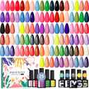 Phoenixy Gel Nail Polish 30 PCS Gel Nail Polish Set Dark Color Collection Manicure Set for Women Matte Silver Gold Glitter Top Coat Gifts for Women - PCB9042