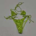 Swimsuit Triangle Tops High Cut Tie Side Thong Bikini Set Lime Green Small 2 Pcs