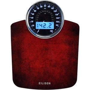 EILISON Highly Advance 2-in-1 Digital & Analog Weighing Scale for Body Weight-400lbs, 4 High Precison GX Sensor Accurate, Thick Tempered Glass, Extra Large Display (Red)