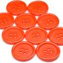 GLRXMX Resin Sewing Buttons 10pcs, Round Flat Back Sew on Buttons for Clothing, DIY Crafts, Home Decor, Garment Repair (Orange, 1/2"=12.5mm)
