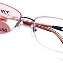 LianSan Metal Zero Top Progressive Multifocus Reading Glasses - for Women Half-Rim Blue Light Blocking Readers Clear Top Pink 2.50