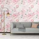 Floral Wallpaper Peel and Stick Wallpaper Watercolor Self Adhesive Removable Wallpaper Vinyl Contact Paper for Decorative Bedroom Home Wall (17.7"x118.1")