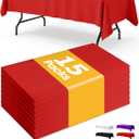 Red Plastic Table Cloth Rectangle Table 15 Pack, 54''108'' Tablecloth for 6ft Tables, Table Cloth for Disposable Use, Table Cover for Holiday Party, Gathering