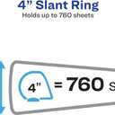 Avery Heavy-Duty View 3 Ring Binder, 4" One Touch Slant Rings, 760-Sheet Capacity, 4.5 Inch Wide Spine, Great for Home, School Supplies, Office, or Organization Needs, 1 White Binder (79704)