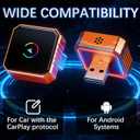 2-in-1 Wireless CarPlay & Android Auto Adapter, Converts Wired to Wireless,Plug & Play Dongle, Fast Auto-Connect No Delay, Compact Design for iPhone & Android with USB/USB-C Port(Orange)