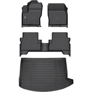 GINOWY- Floor Mats & Cargo Liner Set for Ford Escape 2013-2019TPE All Weather Car Floor Mats for Ford Escape | Custom Fit Rubber Liners Escape Accessories Trunk Mat Trunk Liner Cargo Mat (For Escape 2013-2019)