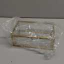 Hipiwe Vintage Glass Keepsake Box, Rectangle Jewelry Display Organize Vanity Lidded Box Home Decor Accent Decorative Box for Storage Trinket Rings Bracelet