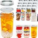 Flrolove Mason Jars 12 oz, Glass Jars with Airtight Lid,Canning Jars with Regular Lids and Bands 24 PACK, Ideal for Jam, Honey, Wedding Favors, Shower Favors, DIY Spice Jars