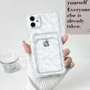 NITITOP Compatible with iPhone 12 Mini Case Clear with Card Holder Cute Flower Floral Leave Pattern for Women Girl Soft TPU Shock-Absorbing Wallet Case Protective Phone Cover - Light Blue