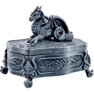 Design Toscano CL2517 Legendary Dragon of Glenshire Lidded Box in Grey Stone,greystone Twin