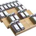 Bamboo Spice Rack Drawer Organizer - 8 Pieces Set- 7" Wide Per Piece - Combine Pieces Into 14" Wide Rack (7" or 14")