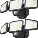 2Pack 65W LED Security Light Motion Sensor Outdoor Lights, 6500LM 3 Head LED Flood Lights Outdoor 6500K , IP65 Waterproof, Dusk to Dawn Flood Light, Motion Detected Lights for Outside Garage Yard (Black)