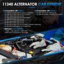 11340 Car Alternators Fit for Nissan 350Z 370Z, for Infiniti M35 Q50 Q70 3.5L 3.7L Automotive Replacement Alternator 400-48164, 23100-JK01A, 23100JK01A