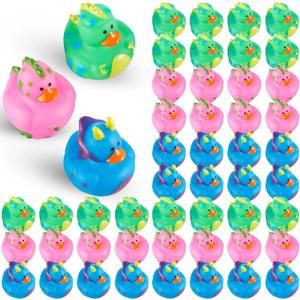 Deekin Rubber Ducks 2 Inch Animal Party Favors Small Rubber Ducks for Cruise Ships for Shower Birthday Gift Activity Theme Party(50 Pcs,Dinosaur)