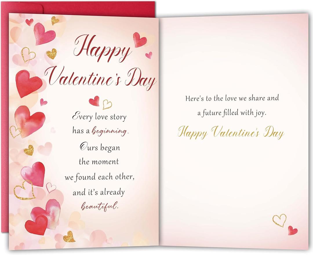 Romantic Valentines Day Card Gift for Him Her, Sweet Love Story Greeting Card for Boyfriend Girlfriend Husband Wife, Anniversary or Valentines Gift