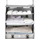 Hanging Luggage Organizers for Suitcase - Collapsible Packing Cubes with Shelves Made for Easy Traveling, Great Organization System, Carry-on Luggage Closet - Large