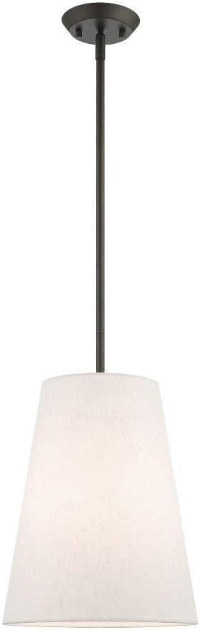Livex Lighting 41387-07 1 Light Bronze Shaded Chandelier (11"L x 11"W x 49.25"H, Bronze)