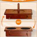 EXTCCT Wall Mounted Cue Holder - Hardwood Billiard Cue Rest and Drink Holder with Chalk Holder 11 x 6.3 x 4.1 Inches (Brown)