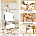 15"L x 25.5"W x 56.5"H Metal Scroll Extra Large Free Standing Adjustable Display Stand Easel with Chain Support, Heavy Duty Easel for Sign, Wedding, Picture Frame, Mirror, Gold (No Assembly Required)